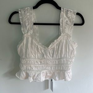 ASTR the label rosita smocked top in white NEVER WORN NWT